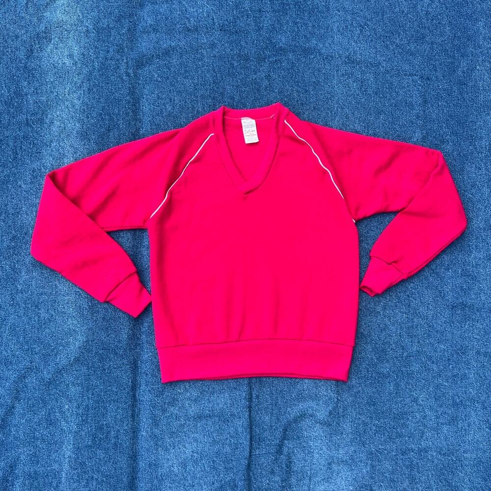 70s Sportswear v neck pullover sweatshirt